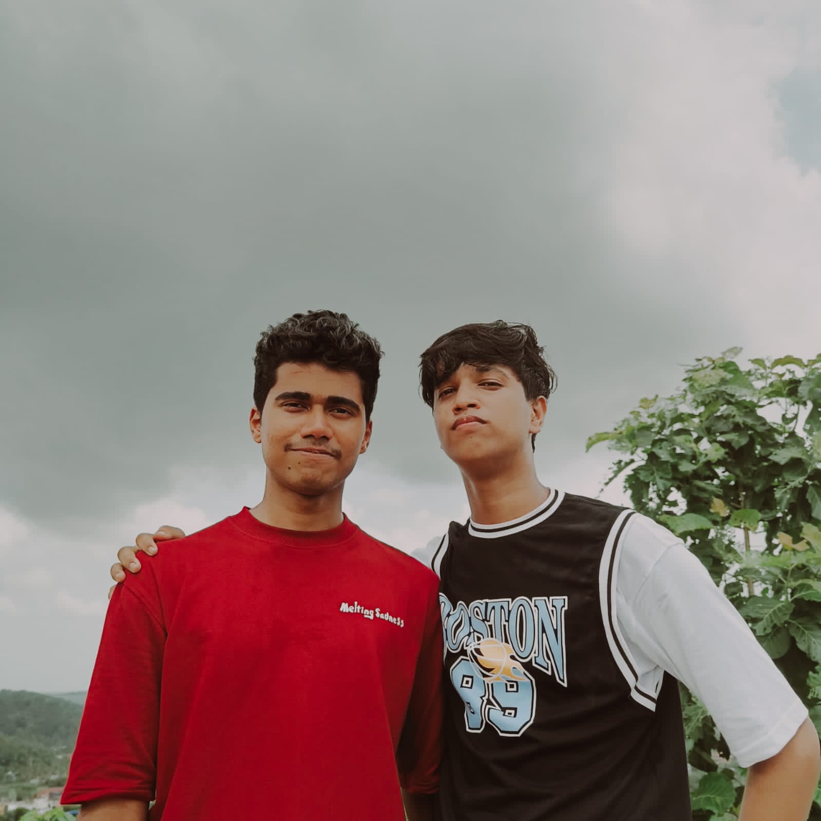 Sivadarsh with a friend outdoors
